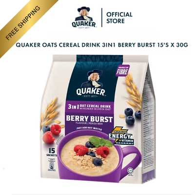QUAKER 3合1燕麦谷物饮料浆果爆味15s x 30克免运费 — 第 1/4 张图片