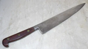Large Antique High Carbon Steel Butcher Kitchen Chef's Chef Knife 17 3/8" - Picture 1 of 11