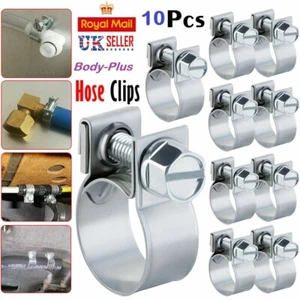 10 x Mini Schlauch Jubiläumsclip Klemme Kraftstoffleitung Benzin Rohrklemmen Clips Edelstahl - Bild 1 von 10