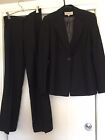 Karen Millen Wool Black UK10 Au 8 10 Suit Set Blazer Jacket Pant Corporate Rope