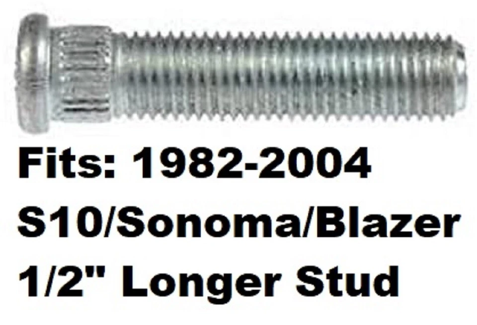 1/2" Longer Than Stock WHEEL STUD BOLT for 1982-2004 Chevrolet S10 S-10 Sonoma @ - Image 1 of 1