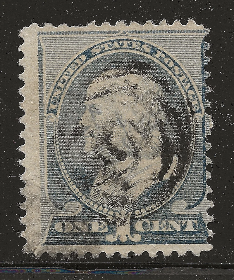 US Scott #212, Single 1887 Franklin 1c FVF Used - Image 1 of 1