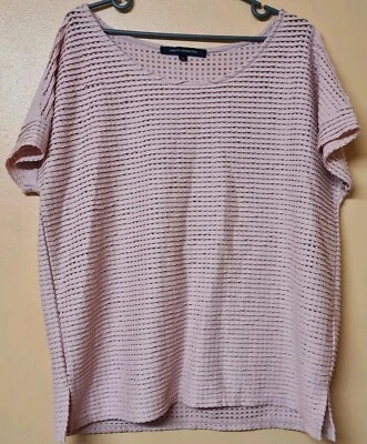 French Connection T Shirt Pink Textured Short Sleeve Size Medium - Image 1 of 4