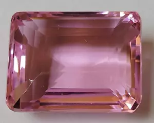 AAA + 90,50 ct. großer rosa Kunzit Smaragdschliff facettierter loser Edelstein @Frauengeschenk - Bild 1 von 7