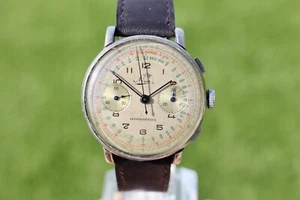 JUMBO PILOT VINTAGE NIMER CHRONOGRAPH WATCH RARE SECTOR DIAL SERVICED Valjoux 22 - Picture 1 of 16