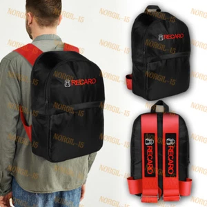 JDM RECARO Red Adjustable Shoulder Straps JDM Bride Carbon Style Backpack New - Picture 1 of 5