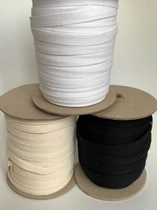 Cotton Herringbone Webbing Heading 10mm Apron 3 colours  - sold by the metre - Picture 1 of 9
