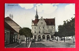 Cartolina Chlumec nad Cidlinou nella Repubblica Ceca 1920 veduta della piazza (112173 - Foto 1 di 2