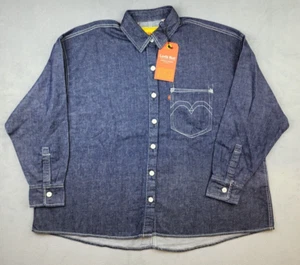 NWT Levi's Red Positively Superior Women Oversized Style Dinem Large Shirt Blue - Picture 1 of 18
