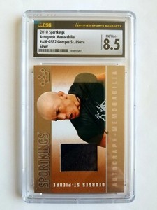 2010 SPORTKINGS SILVER GEORGES ST. PIERRE AUTO/PATCH! 2ND YEAR OCA! UFC HOF!