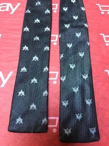 Vtg DON LOPER Silk Bow Tie Black w/Lt Blue Geometric 13"-17.5" Neck - Picture 1 of 6