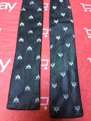 Pajarita de seda negra DON LOPER de colección con cuello geométrico azul de 13"-17,5" Foto 1 de 4