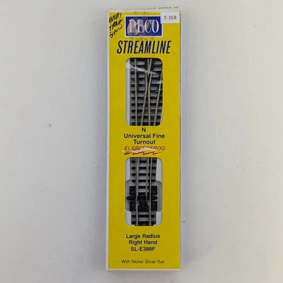 PECO SL-E388F N Scale Electrofrog Large Radius Right Hand Turnout Code 55 - Image 1 of 2