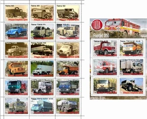Stamp sheet+block tatra Car Trucks company 2019 Naxcivan issue - Picture 1 of 1
