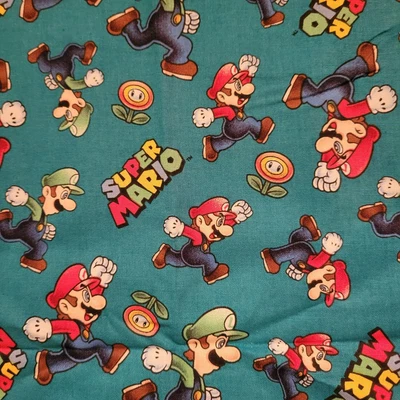 Nintendo SUPER MARIO & LUIGI TOSS  Fabric 1 YD Springs Creative 36"x 42" Cotton - Image 1 of 4