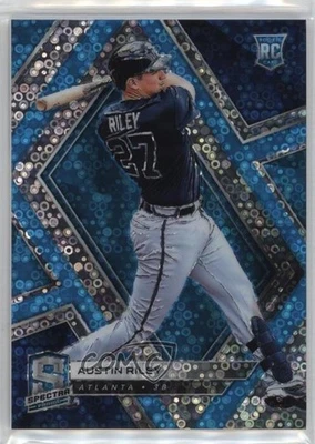 2019 Panini Chronicles Spectra Neon Blue Prizm /99 Austin Riley #43 Rookie RC - Image 1 of 2