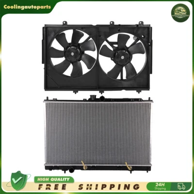 Radiator & Radiator Condenser Cooling Fan Kit For 2003-2006 Mitsubishi Outlander Foto 1 de 4
