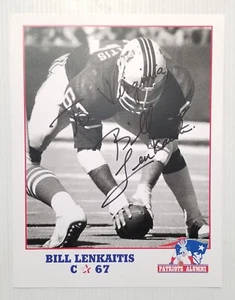 New England Patriots BILL LENKAITIS C #67 Alumni Signed 8.5x11 Hero Photo Card - Picture 1 of 5