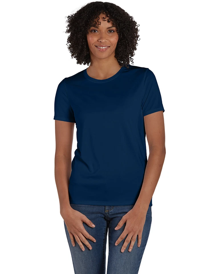 2 Pack Of Hanes Ladies Cool DRI with FreshIQ Performance Stylish T Shirt 4830 - Image 1 of 1