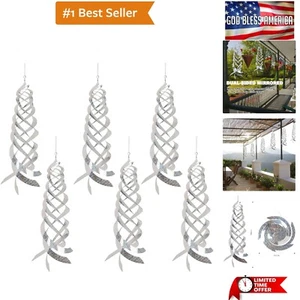 Bird Repellent Spiral Reflectors Silver Mylar Spinner, Hanging Reflective Bir... - Picture 1 of 8