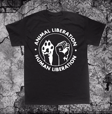 Human Animal Liberation Shirt ALF Front Rights Vegan Vegetarian Anarchy Earth - Image 1 of 4