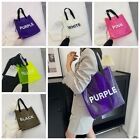 Waterproof Clear PVC Tote Bag Candy Color Ins Letter Handbag  Travel
