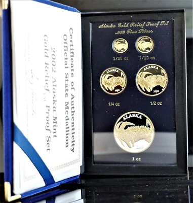 2002 Alaska Mint Gold Relief .999 Fine Silver Proof Set - Image 1 of 4