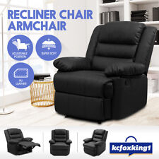 PU Leather Recliner Sofa Chair Armchair Couch Lounge Home Office Chair Black