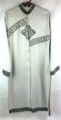 Sherwani Mens Size M Chest 40 Gray Embellished Chest Wedding Festival - Image 1 of 4