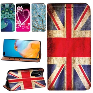 Printed PU Leather Phone Cover Case For Huawei P/P Smart/Honor /Y/NOVA series - Picture 1 of 14