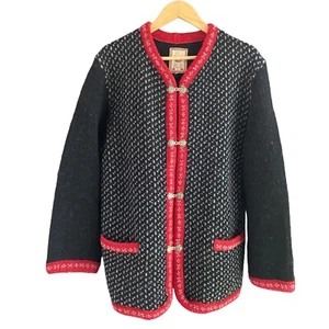Scandinavian Score Design Men’s S Wool Cardigan Sweater Pewter Clasps Norway - Picture 1 of 9