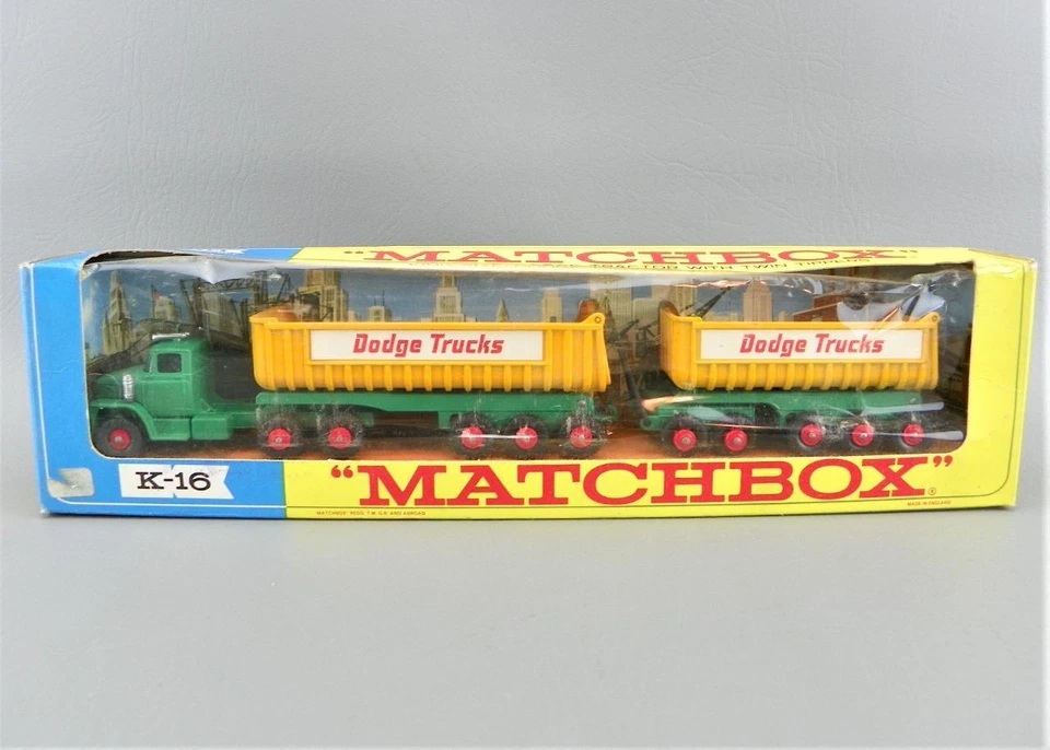 Vintage Matchbox Lesney King Size K-16 Dodge Tractor w/ Twin Tipper Train NrMnt - Image 1 of 4