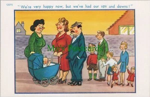 Comic Postcard - Risque, Saucy, Baby, Parents, Children, Pram RS34535 - Picture 1 of 2