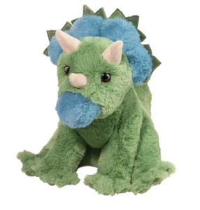 Douglas Roarie Soft Green Dino Triceratops Plush Stuffed Animal, 10" long - Picture 1 of 1
