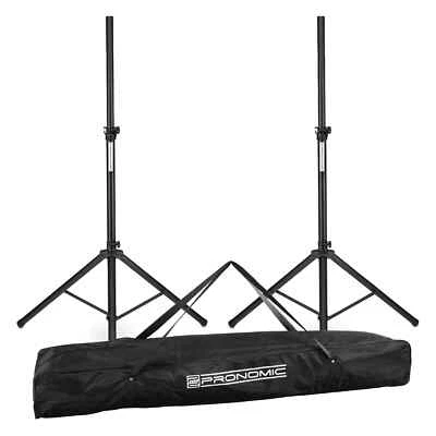 PRONOMIC 2x DJ PA Boxen Ständer Lautsprecher Stativ Boxenstativ Stahl mit Stativtasche