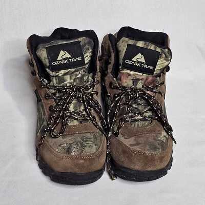 Ozark Trail Men’s 8 1/2 Camo Hunting Hiking Work Boots 8.5 Waterproof High Top - Image 1 of 4