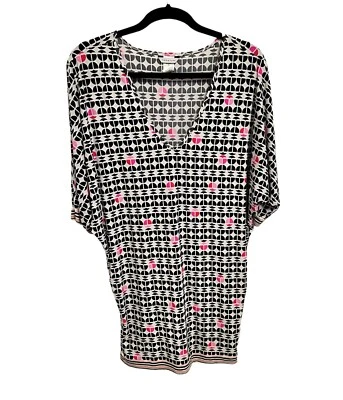 Купальник Trina Turk черный белый розовый узор накидка маленький - Изображение 1 из 4