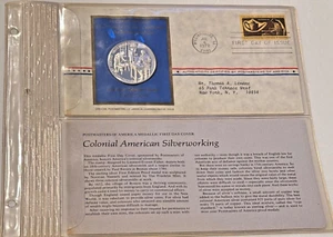 Postmasters Of America Medallic 1st Day Cover Colonial American Silverworking'72 - Picture 1 of 2