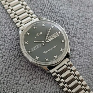 MIDO COMMANDER OCEAN STAR DATODAY 8268 BLACK DIAL AUTOMATIC SWISS MADE WATCH - Picture 1 of 11