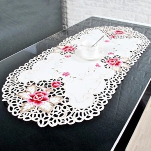 Oval Country Victorian Style Tablecloth Table Runner Doily Oval Square 40*85cm - Picture 1 of 3