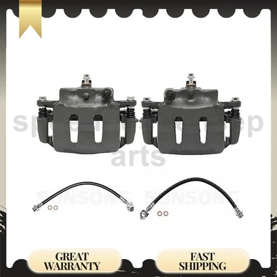 Línea de manguera de freno delantero con pinzas para Nissan D21 1992-1994_ Foto 1 de 4