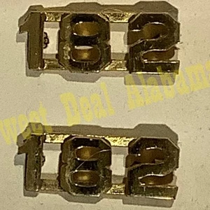 Early/Mid 1900s Brass C-Clasp "182" Collar Device 3/8"H Hat / Lapel Pins Set - Picture 1 of 5