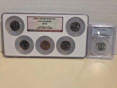 2004-P U.S State Quarter Set NGC MS65 1943-S Jeff Nickel PCGS MS66 War Nickel - Image 1 of 4