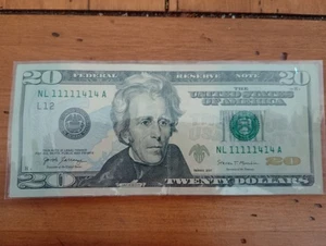 $20 federal reserve note binary series 2017 NL 11111414 A - Picture 1 of 3