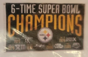 Neu Pittsburgh Steelers 6 Mal Super Bowl Champions Flagge Banner 3' x 5'/36"x60" - Bild 1 von 9