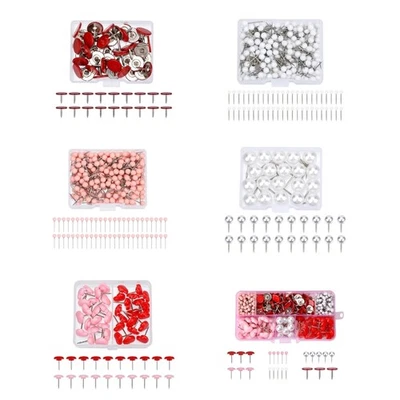 20-380Pcs Decorative Pushpins Cork Board Tacks Beads Head Map Pins Heart Pushpin - Image 1 of 4