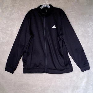 Adidas Golf Mens Size XL Black Jacket Full Zip Fleece Mock Neck Pockets  - Picture 1 of 13