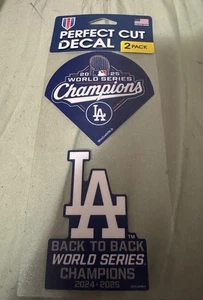 Los Angeles Dodgers 2025 World Series Champions Set Of 2 Perfect Cut Decals 4x4” - Picture 1 of 1