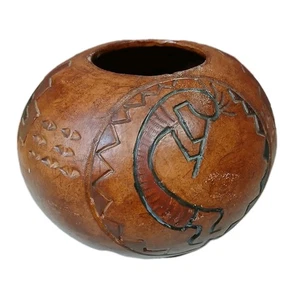 Amerikanische Ureinwohner Navajo Keramik kleiner Samen Topf mit Kokopelli Design von Ken White - Bild 1 von 9