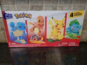MEGA Blocks Pokemon Pikachu Kanto Partner Squirtle, Charmander, Bulbasaur Nuovo con scatola - Foto 1 di 4